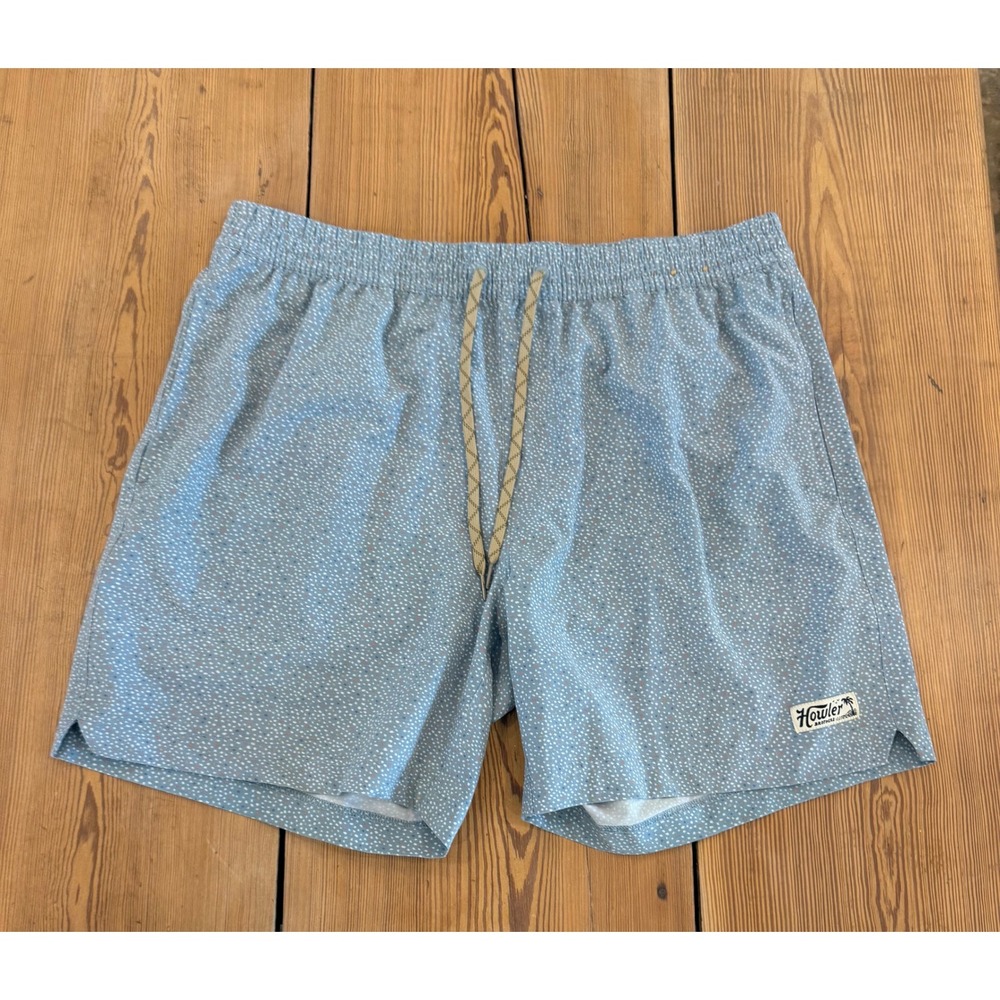 Howler Brothers Deep Set BoardShorts 17" Lotsa Dots Pool Blue Mens XXL